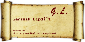 Garzsik Lipót névjegykártya